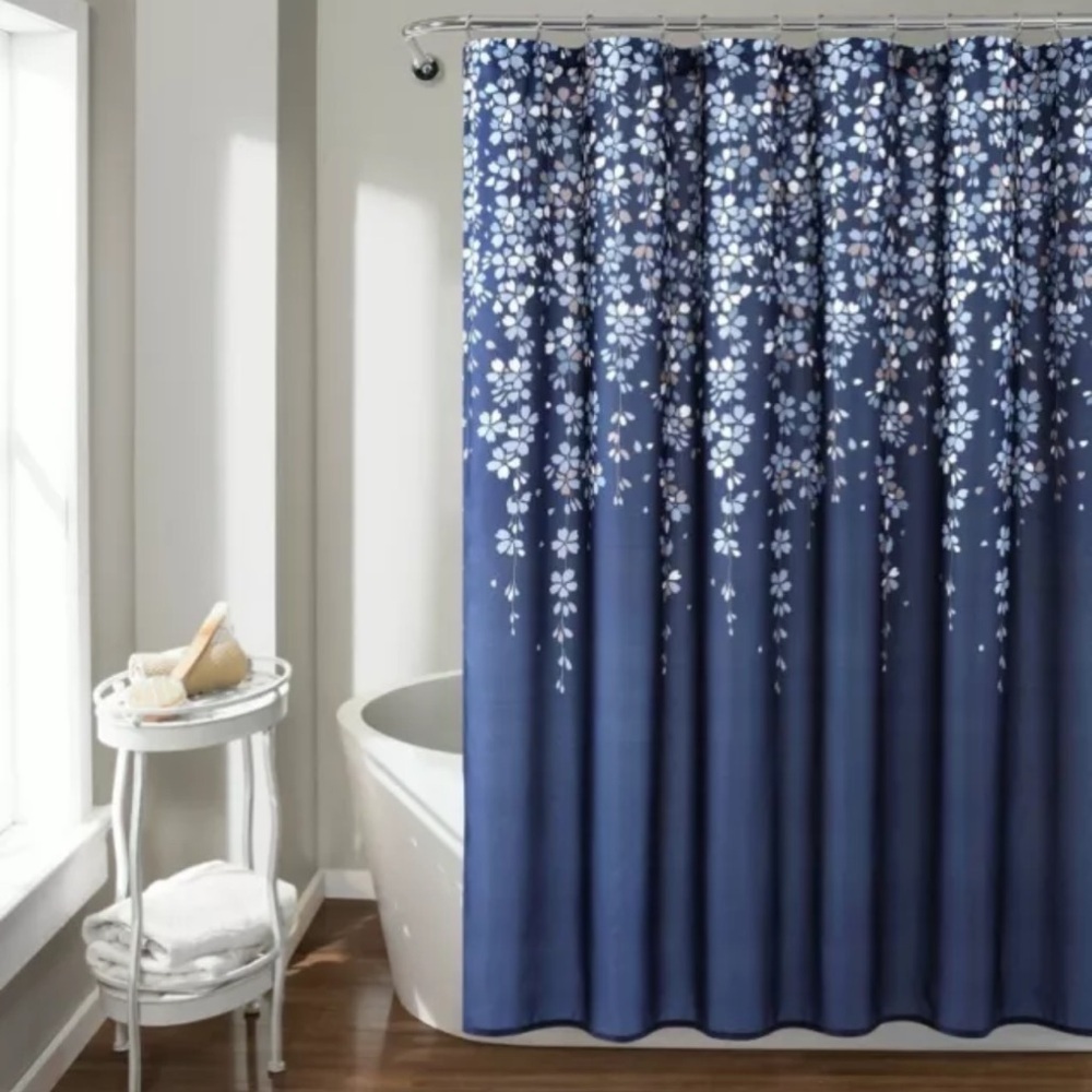 NEW Lush Decor Weeping Flower Shower Curtain 72” x 72”